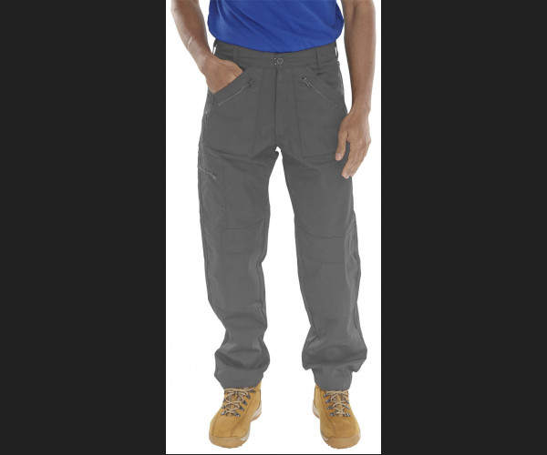 BEESWIFT CLICK ACTION WORK TROUSERS GREY