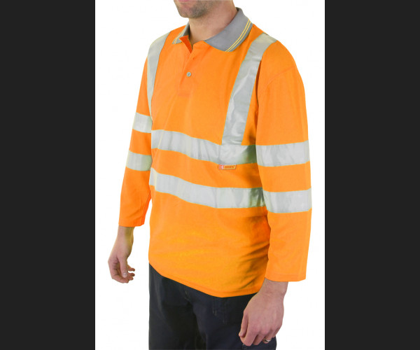 BEESWIFT PLANT OPERATORS 3/4QTR SLEEVE POLO SHIRT ORANGE