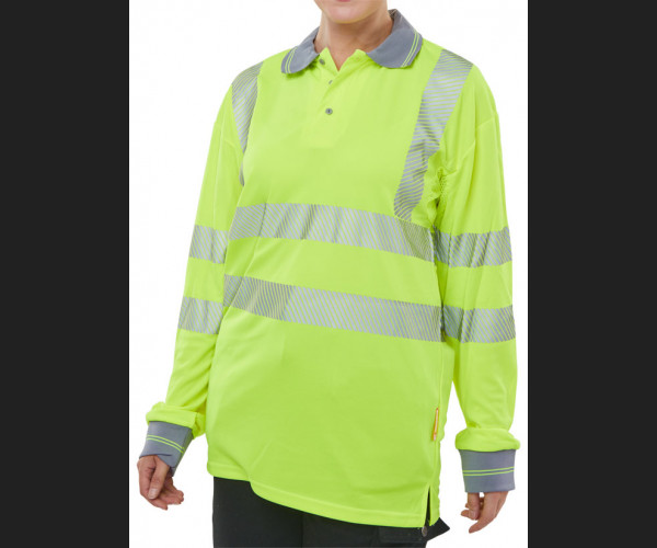 BEESWIFT HIVIZ EXECUTIVE LONG SLEEVE POLO SATURN YELLOW