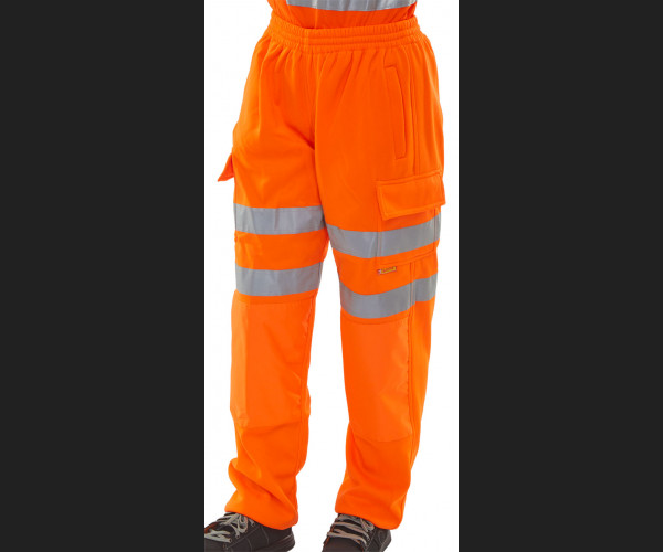 BEESWIFT HI VIZ JOGGING BOTTOMS ORANGE