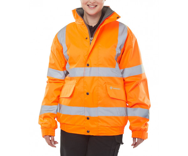 BEESWIFT BOMBER JACKET FLEECE LINED HI VIZ ORANGE