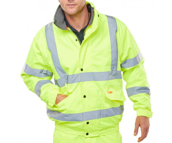 BEESWIFT BOMBER JACKET FLEECE LINED HI VIZ YELLOW