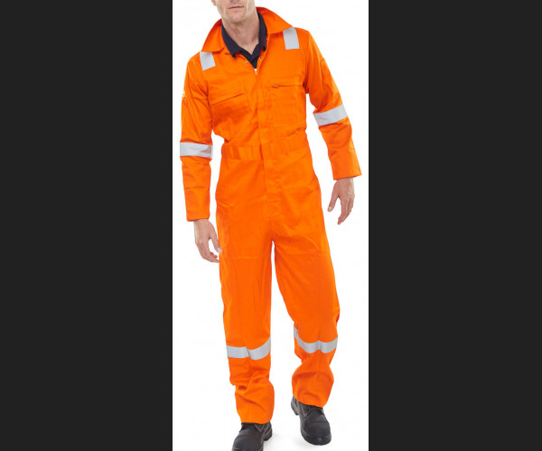 BEESWIFT FR BURGAN BOILERSUIT ANTI-STATIC ORANGE