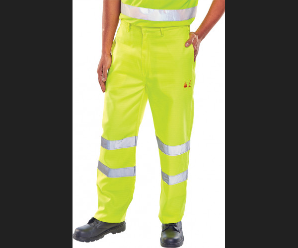 BEESWIFT FIRE RETARDANT ANTI STATIC TROUSERS EN471 SATURN YELLOW