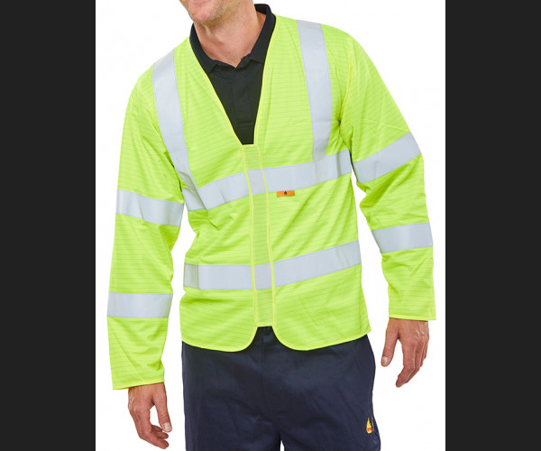 BEESWIFT FIRE RETARDANT HI-VIS JERKIN SATURN YELLOW