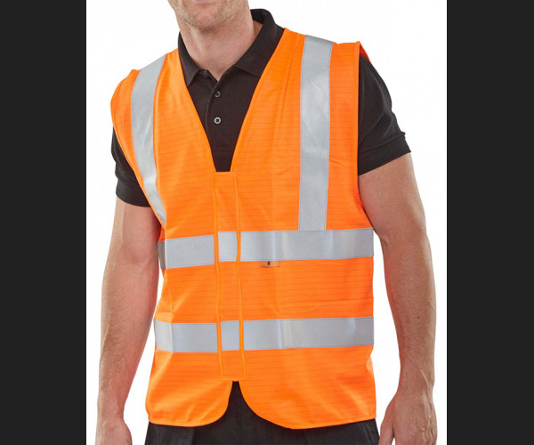 BEESWIFT FIRE RETARDANT HI-VIS WAISTCOAT ORANGE