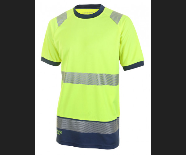 BEESWIFT HIVIS TWO TONE SHORT SLEEVE T SHIRT SATURN YELLOW / NAVY