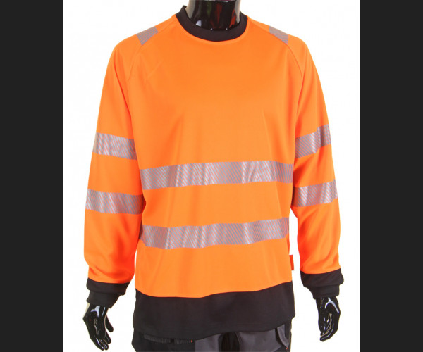 BEESWIFT HIVIS TWO TONE LONG SLEEVE T SHIRT ORANGE / BLACK