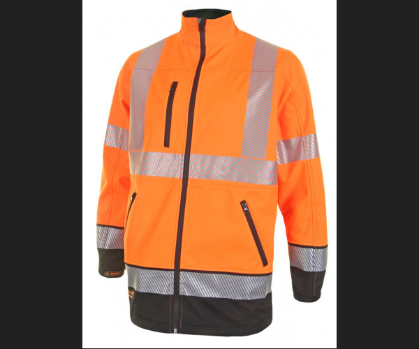 BEESWIFT HIVIS TWO TONE SOFTSHELL ORANGE / BLACK