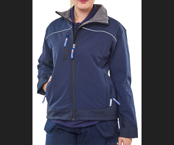 BEESWIFT LADIES SOFT SHELL JACKET NAVY BLUE