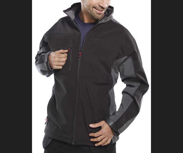 BEESWIFT TWO TONE SOFT SHELL JACKET BLACK/GREY