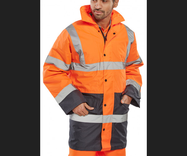 BEESWIFT TWO TONE TRAFFIC JACKET ORANGE / NAVY