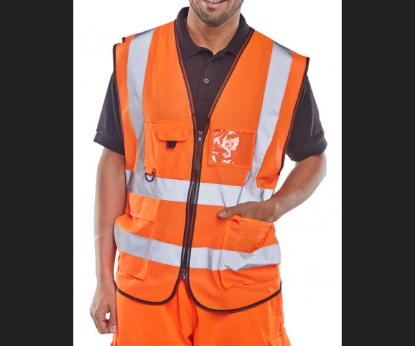 BEESWIFT EXECUTIVE HI VIZ WAISTCOAT ORANGE