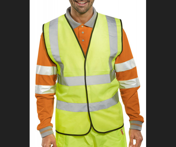 BEESWIFT BSEEN EN ISO 20471 VEST ORANGE (BULK PACK) SATURN YELLOW