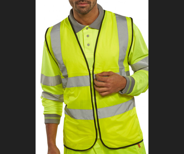 BEESWIFT HI VIZ WAISTCOAT ZIP FASTENED SATURN YELLOW