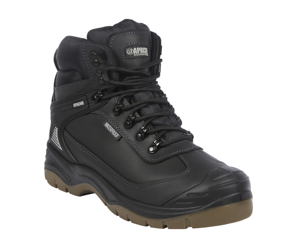 Apache Ranger S3 Waterproof Safety Hiker – Black Leather, Steel Toe