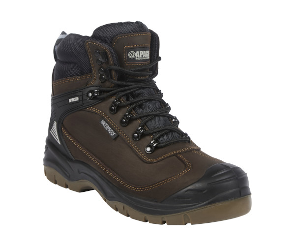 Apache Ranger S3 Waterproof Safety Hiker – Brown Leather, Steel Toe