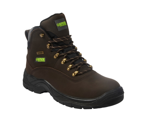 Apache SS813SM Waterproof Safety Hiker – Brown Leather, S3 SRC