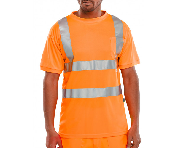 BEESWIFT CREW NECK HI VIS T-SHIRT ORANGE