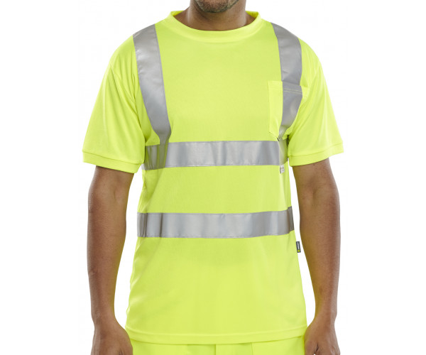 BEESWIFT CREW NECK HI VIS T-SHIRT YELLOW