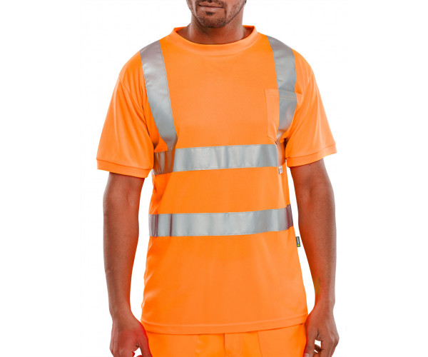 Beeswift Hi-Vis Crew Neck T-Shirt – Orange RIS Certified