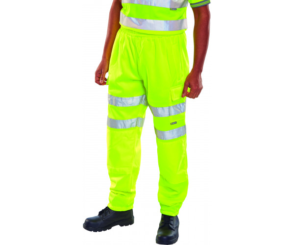 BEESWIFT HI VIZ JOGGING BOTTOMS YELLOW