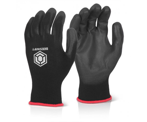 BEESWIFT PU COATED GLOVE BLACK 