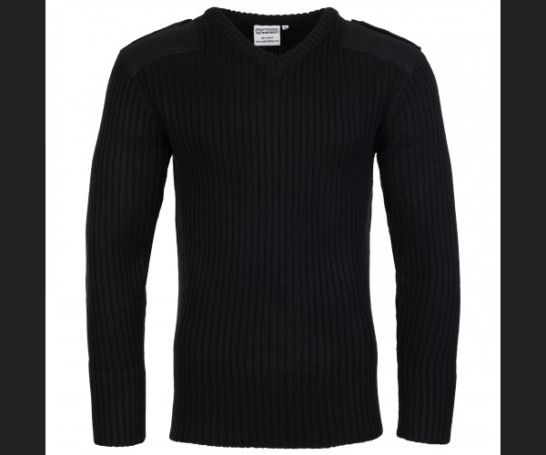 120V FORT V-NECK COMBAT JUMPER BLACK