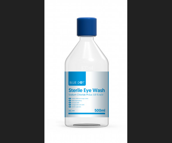 500ml Blue Dot Eye Wash Solution In Round Bottle 