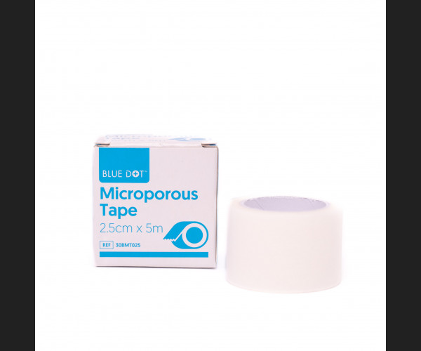 10x Blue Dot Boxed Microporous Tape 2.5cm x 5mtr 