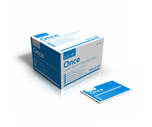 Blue Dot Sterile Saline Wipes (Box 100)