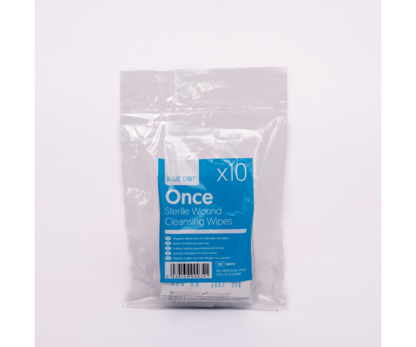 Blue Dot Sterile Saline Wipes (Bag 10)