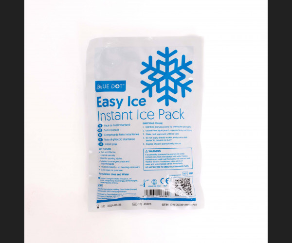 10x Blue Dot Easy Ice SMALL Multi-Language Instant Ice Pack 19cm x 13cm 