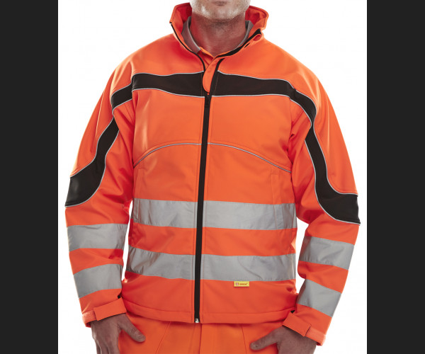 BEESWIFT ETON HI-VIZ SOFT SHELL JACKET ORANGE / BLACK