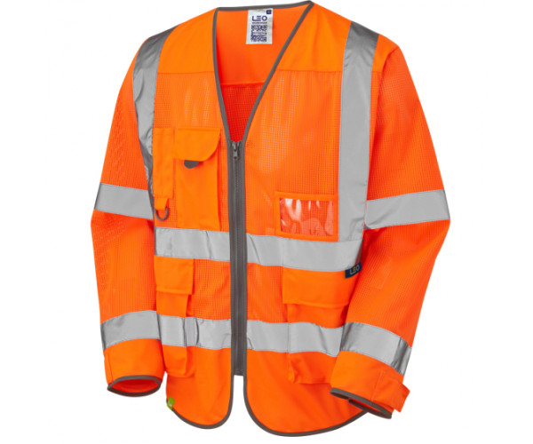 LEO WORKWEAR BURRINGTON Leo EcoViz Mesh Sleeved Superior Waistcoat