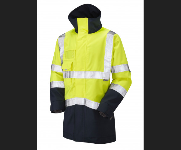 LEO CLOVELLY Leo EcoViz 10K Performance+ Breathable Anorak HV YELLOW/NAVY