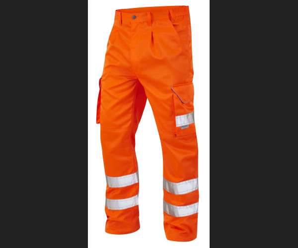 LEO BIDEFORD Leo EcoViz Poly/Cotton Cargo Trouser HV ORANGE