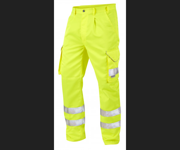 LEO BIDEFORD Leo EcoViz Poly/Cotton Cargo Trouser HV YELLOW