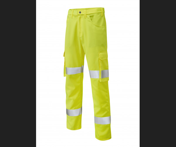 LEO YELLAND Leo EcoViz Lightweight Poly/Cotton Cargo Trouser HV YELLOW