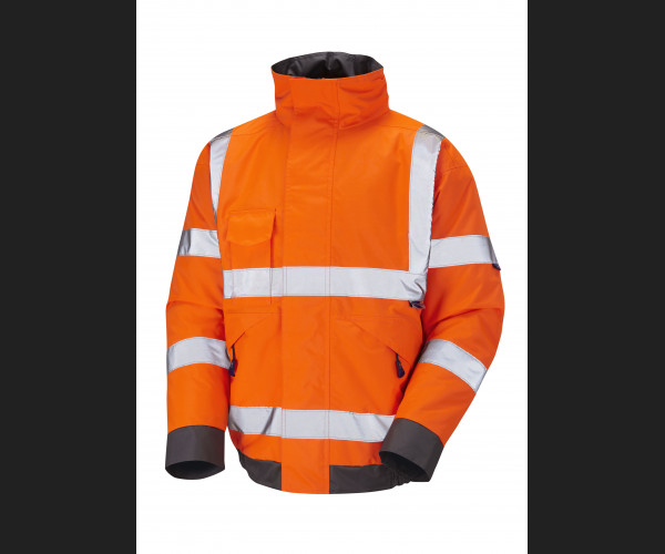 LEO CHIVENOR Leo EcoViz 4K Baffle Lined Bomber Jacket HV ORANGE