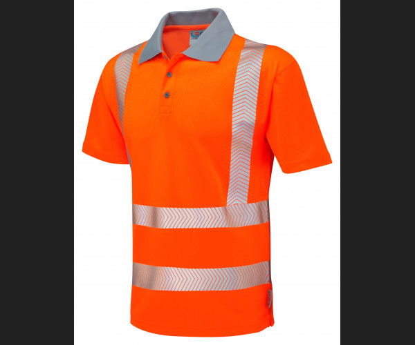 LEO WOOLACOMBE Leo EcoViz Performance+ Polo Shirt HV ORANGE