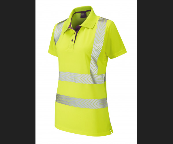 LEO PIPPACOTT Leo EcoViz Performance+ Womens Polo Shirt HV YELLOW