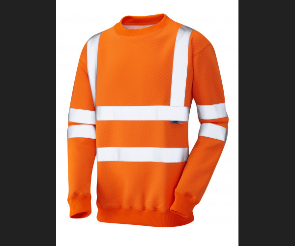 LEO WINKLEIGH Leo EcoViz Crew Neck Sweatshirt HV ORANGE