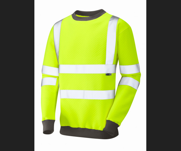 LEO WINKLEIGH Leo EcoViz Crew Neck Sweatshirt HV YELLOW