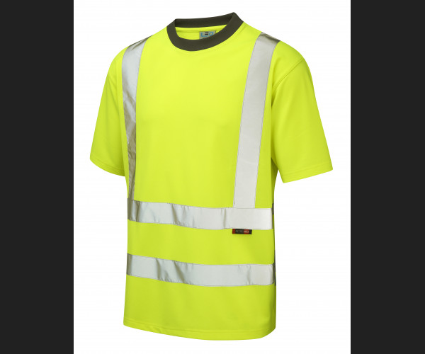 LEO BRAUNTON Leo EcoViz Performance T-Shirt HV YELLOW