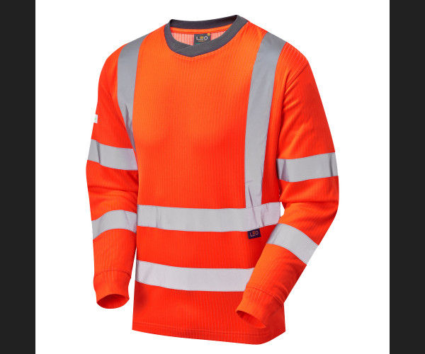 LEO RIVERTON Leo EcoViz Comfort Sleeved T-Shirt HV ORANGE