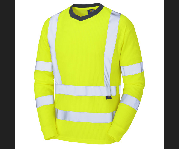 LEO RIVERTON Leo EcoViz Comfort Sleeved T-Shirt HV YELLOW