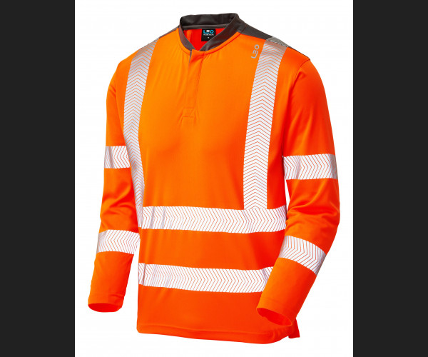 LEO WATERMOUTH Leo EcoViz COOLMAX High Performance Sleeved T-Shi HV ORANGE