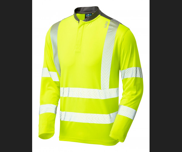 LEO WATERMOUTH Leo EcoViz COOLMAX High Performance Sleeved T-Shi HV YELLOW