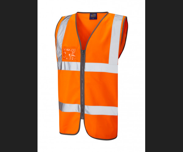 LEO RUMSAM Leo EcoViz Zipped Waistcoat with ID Pocket HV ORANGE